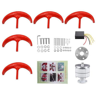 Il generatore eolico rosso 100W 24V della lanterna dell'installazione del tetto ha curvato la progettazione della lama